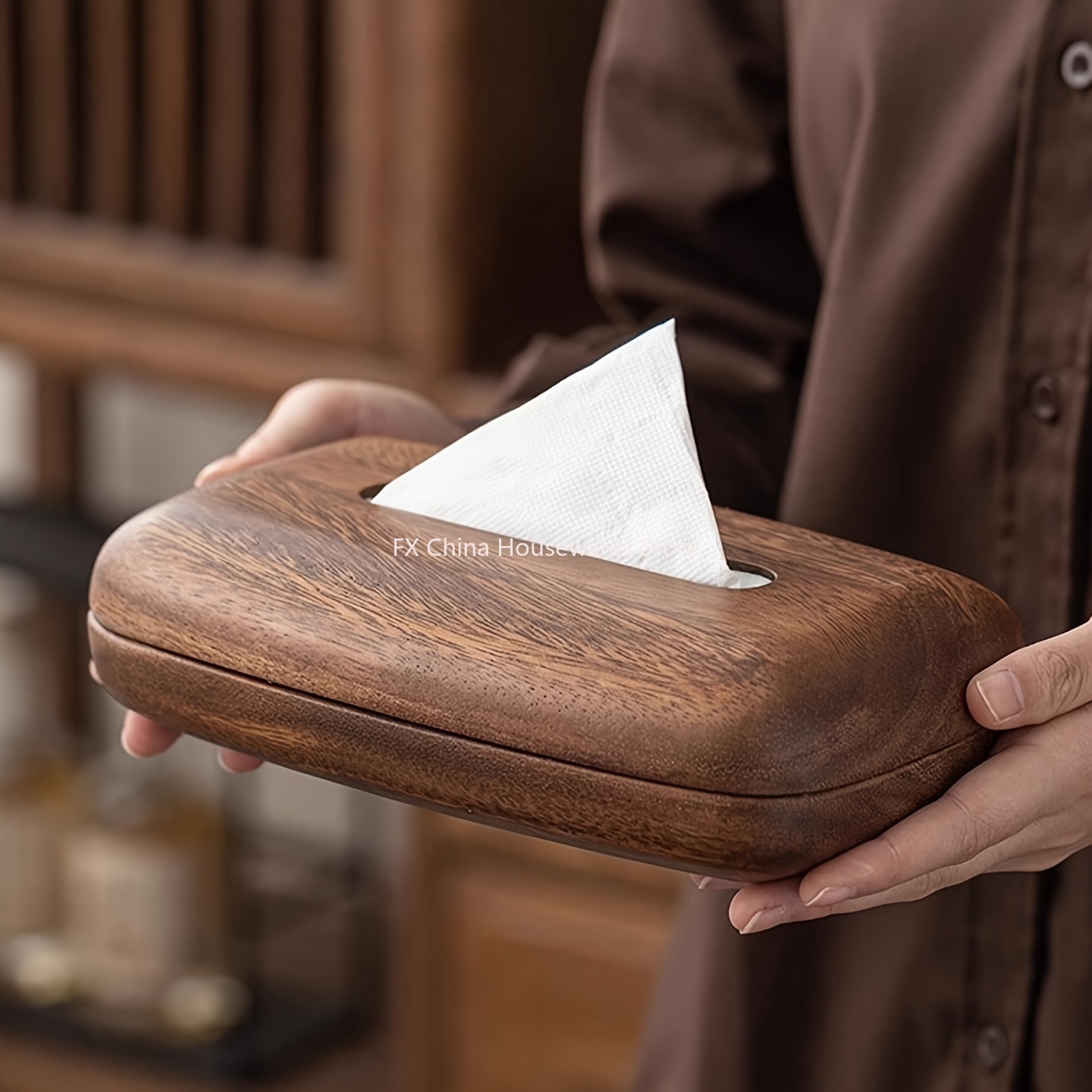 Walnut Wood Tissue Box Cover H - Agar Tissue Culture บทวิจารณ์และราคา