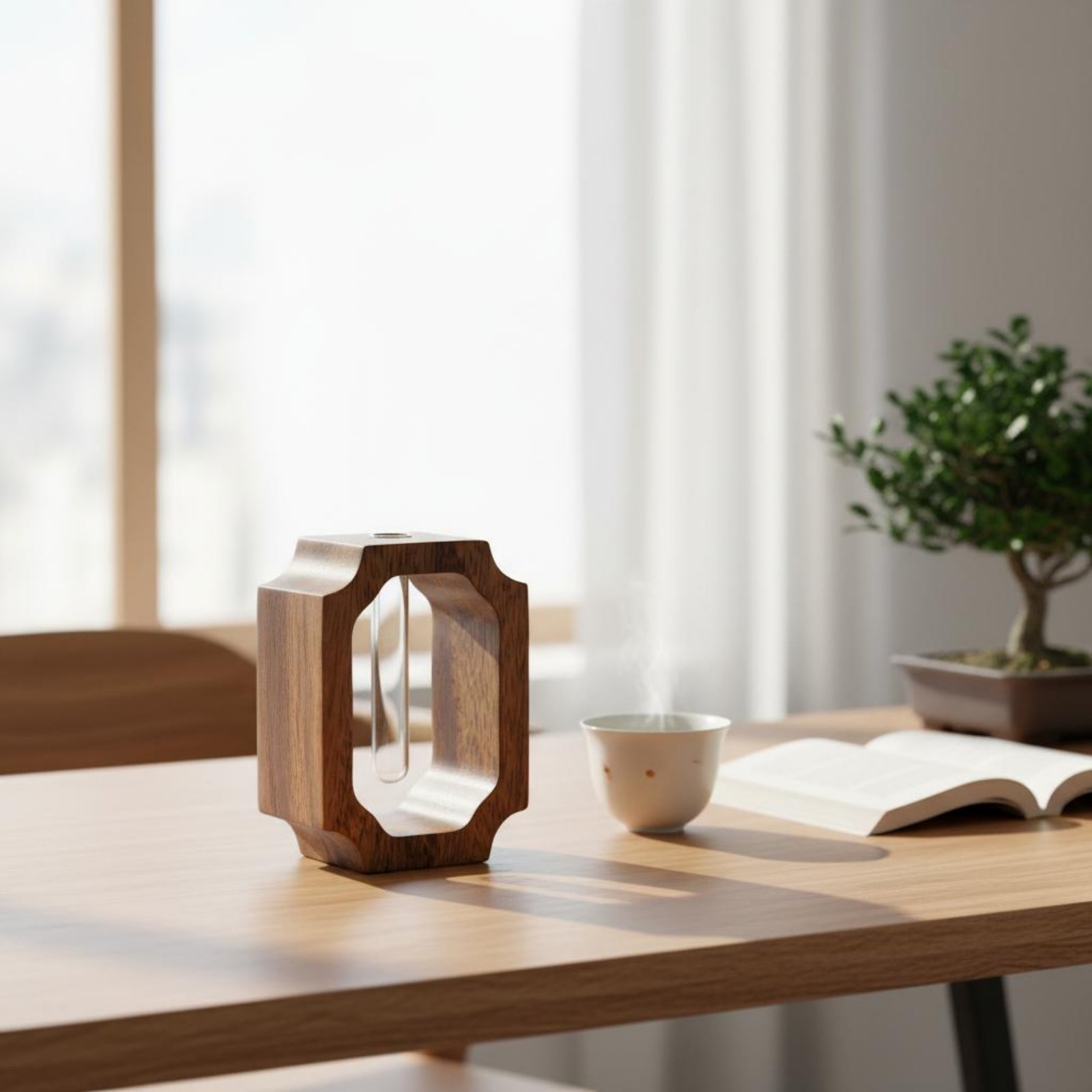 Walnut Wood Vase Easy to Clean - Propagation Station Vase บทวิจารณ์และราคา