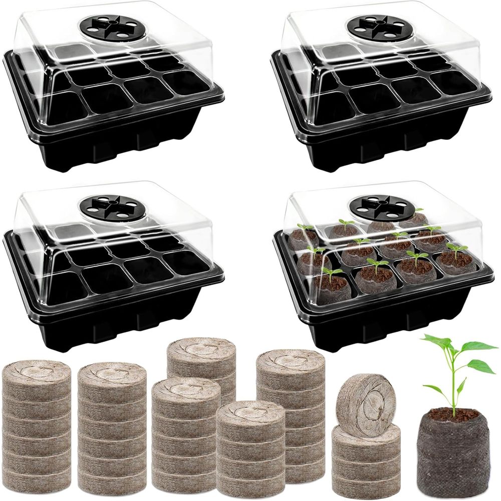 4 Pack Seed Starter Tray with  - Peat Pellet Tray บทวิจารณ์และราคา