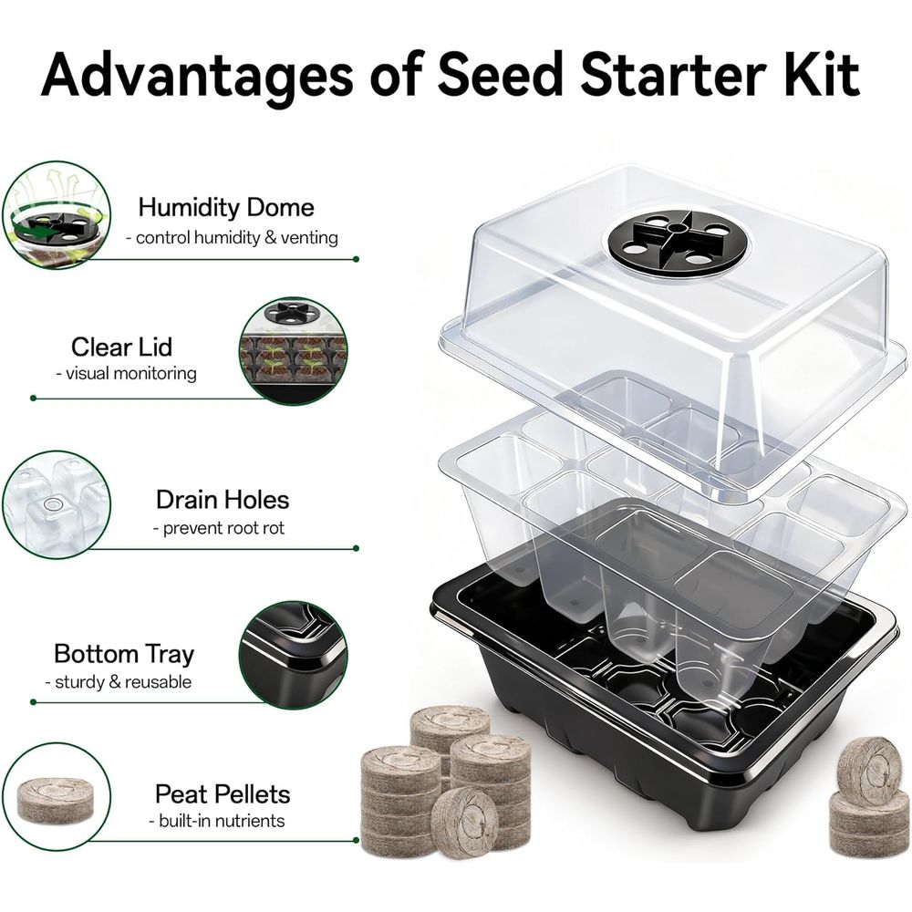 4 Pack Seed Starter Tray with  - Peat Pellet Tray บทวิจารณ์และราคา