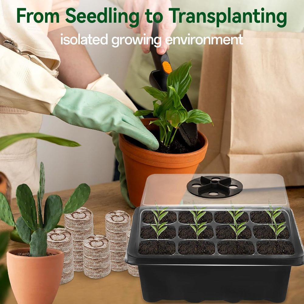 4 Pack Seed Starter Tray with  - Peat Pellet Tray บทวิจารณ์และราคา