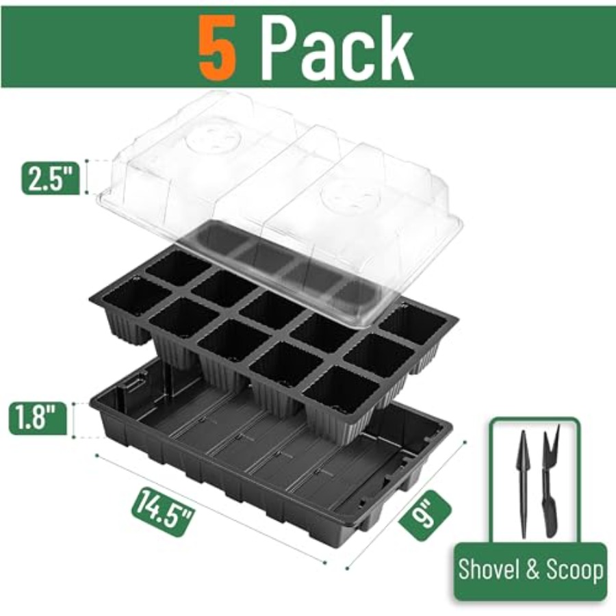 5-Set Seed Starter Tray Kits D - Humidity Dome Kit บทวิจารณ์และราคา